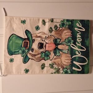 NWOT St Pats Puppy Garden Flag